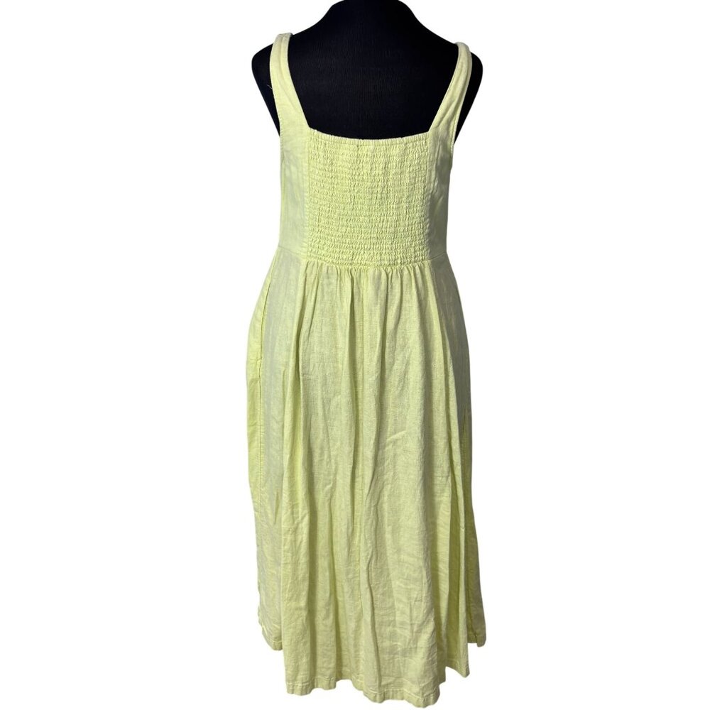 Old Navy Womens Yellow Linen Blend Sundress Sleeveless Smocked Back Size M - Picture 3 of 11